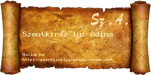 Szentkirályi Adina névjegykártya